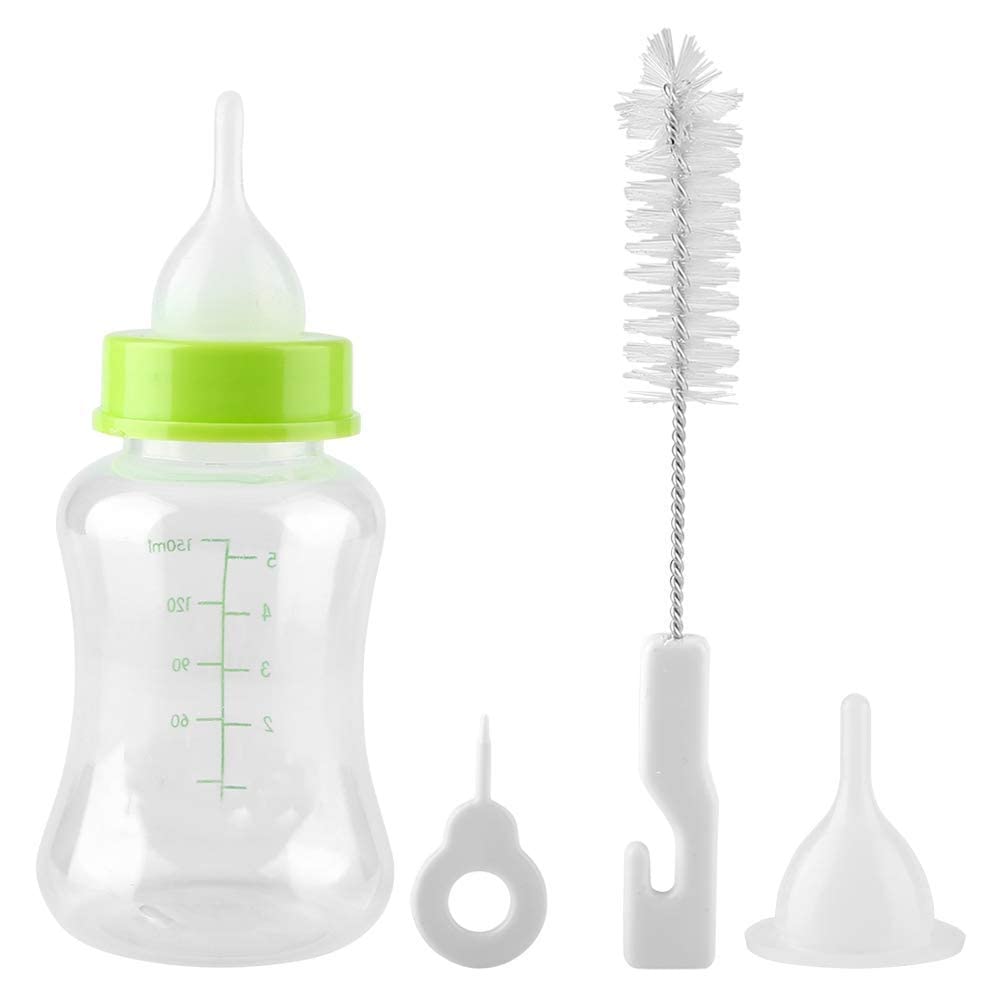 Pet Guard Cat Feeding Combo Stainless Steel AntiSkid Rubber Base Plain Bowl & Milk Feeding Bottle For Cats & Puppies (Milk Feed