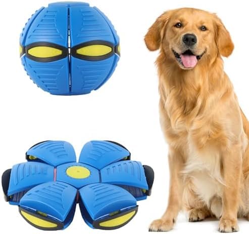 Anab Gi Dog Flying Saucer Disc, Outdoor Flat Throw Toy, Changeable Shape Pet Ball, Medium Large Dogs, Decompression Bouncy Ball 