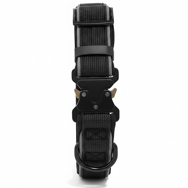 Petz R Us Reflective Tactical Dog Collar  Tough, Comfortable Dog Collar And Built For Adventure  Black  Xl
