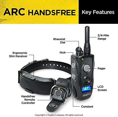 Dogtra ARC HANDSFREE Remote Dog Training E-Collar, 3/4-Mile Range, Black, Synthetic, 3 Piece Set