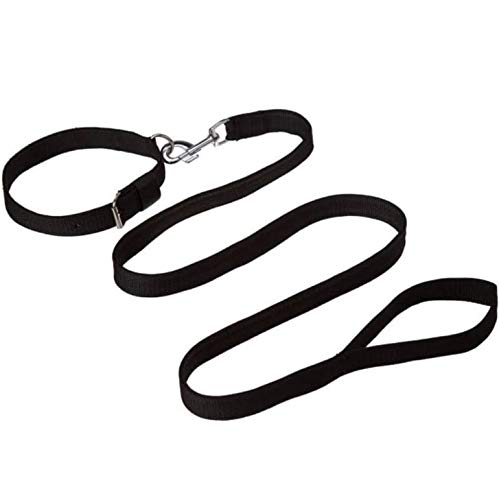 D&C Paws 1/2 Inch Collar And Leash Set Dog & Cat Medium Black