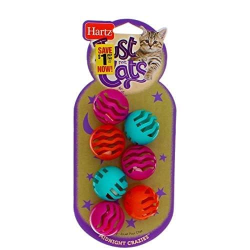 Hartz Just For Cats Midnight Crazies Cat Toy Balls - Assorted, For All Breed Sizes