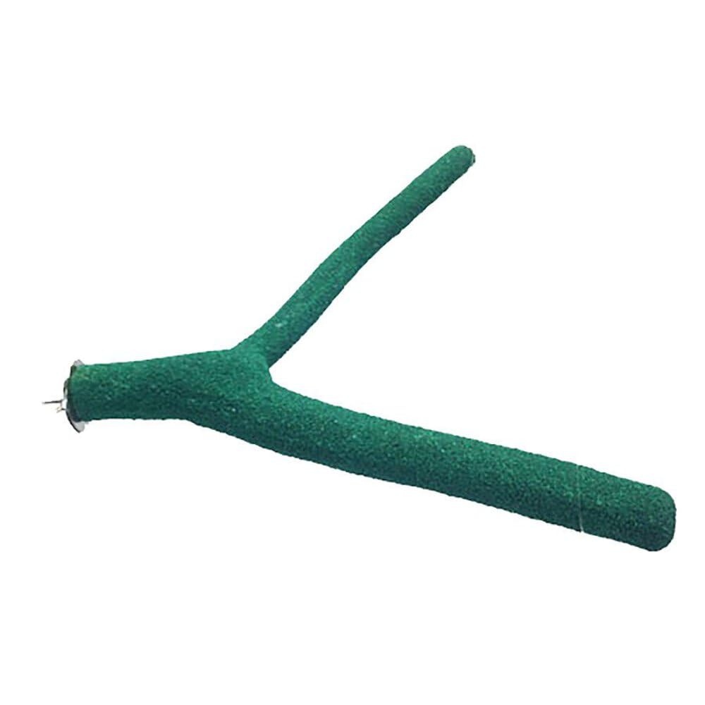 A&E Cage Company 1'' X 10'' Forked Sand Covered Perch - Medium Sandstone