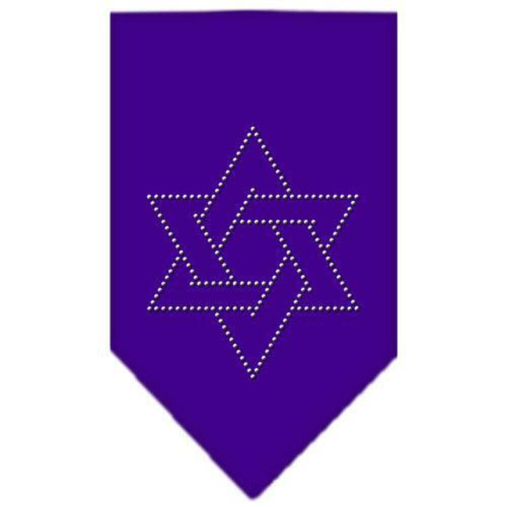 Mirage Pet Products Star of David Rhinestone Bandana, Small, Purple