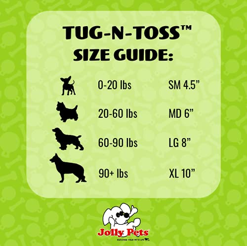 Jolly Pets Tug-N-Toss Heavy Duty Dog Toy Ball With Handle, 4.5 Inches/Small, Red