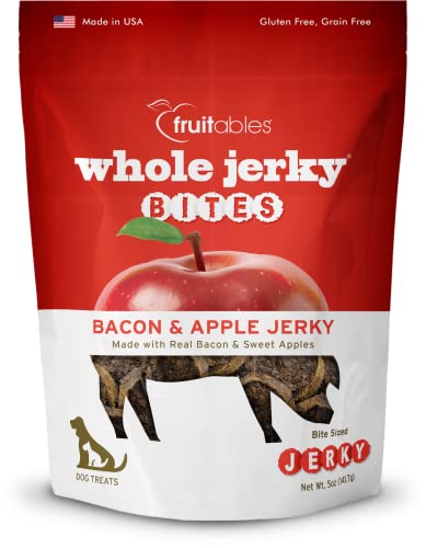Fruitables Small Dog Jerky Treats ?Bacon & Apple Flavor ?Dry Jerky ?5Oz