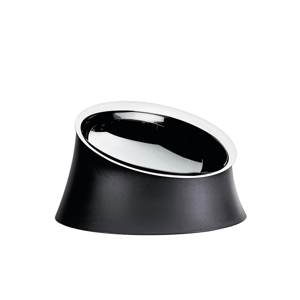 Alessi Bm13/28 B Wowl Dog Bowl In Thermoplastic Resin And 18/10 Stainless Steel, One Size, Black