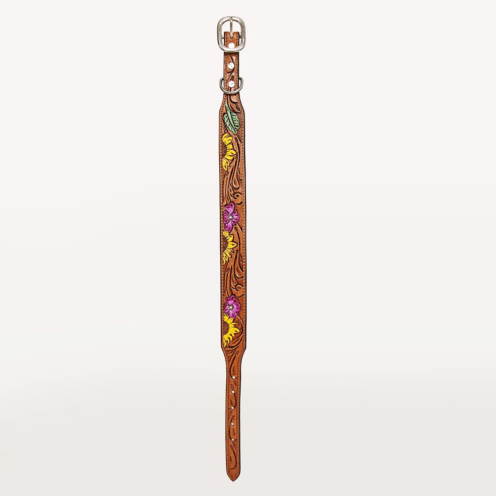 Hilason Tan Small Strong Genuine Leather Dog Collar Painted Small | Dog Collar | Leather Dog Collar | Painted Dog Collar