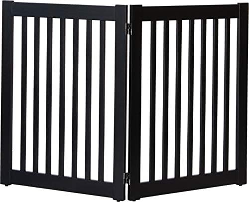 Highlander Series Solid Wood Pet Gates Are Handcrafted By Amish Craftsman  32Inch  High  2 Panel  Black
