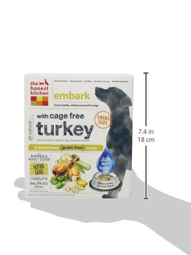 The Honest Kitchen Human Grade Dehydrated Grain Free Dog Food - Complete Meal or Dog Food Topper - Turkey 2 lb (makes 8 lbs)