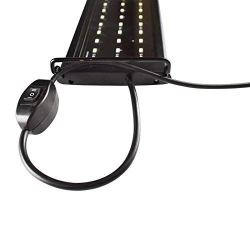 Kzkr Led Aquarium Light 60-72 Inch Foldable Adjustable Fish Tank Light Hood Lamp For Freshwater Saltwater Marine Blue And White Decorations Light 5-6Ft 150Cm - 180Cm