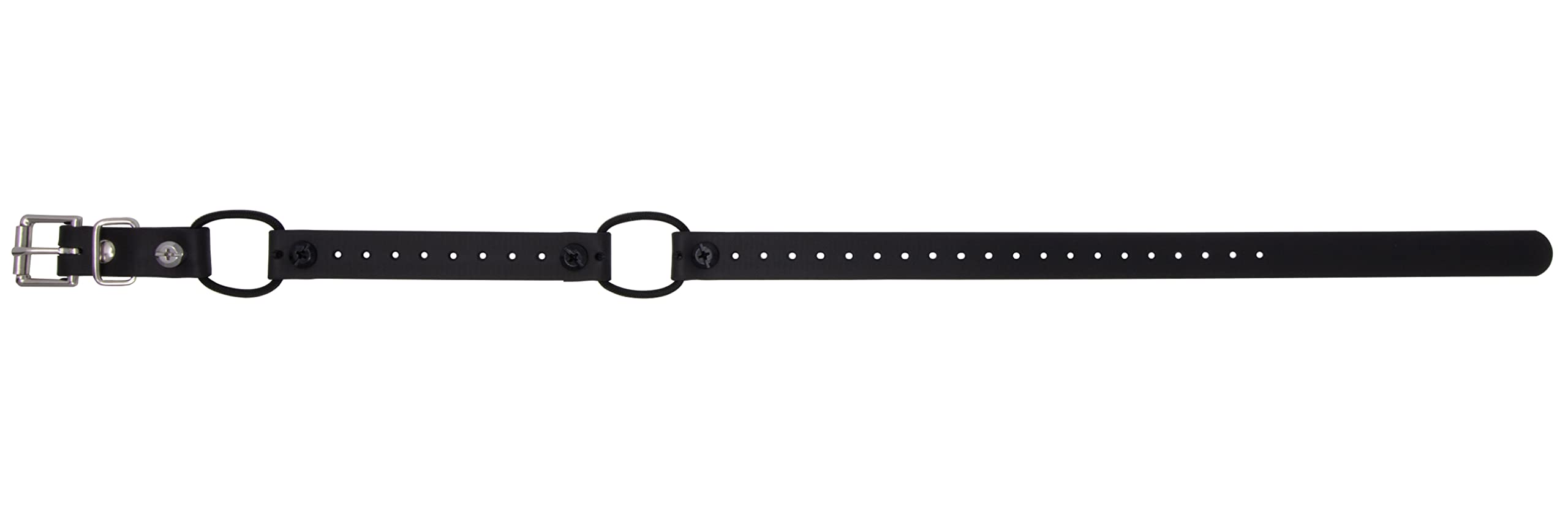 Educator Extra Small Dog Mini Double Bungee Dog Collar, Biothane, Waterproof, Odorproof, Metal Buckle And D Ring With Two Comfort Loops, Adjustable For Custom Fit, 3/4-Inch, Black