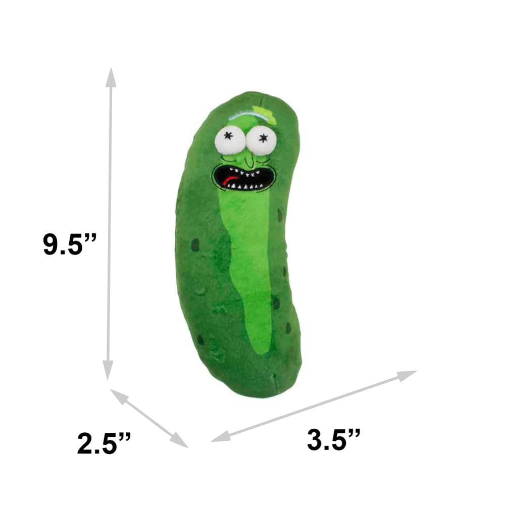 Buckle-Down Dog Toy, Comedy, Plush Squeaker Rick And Morty Pickle Rick Greens, Dtpt-Rmyr 10' X 3'
