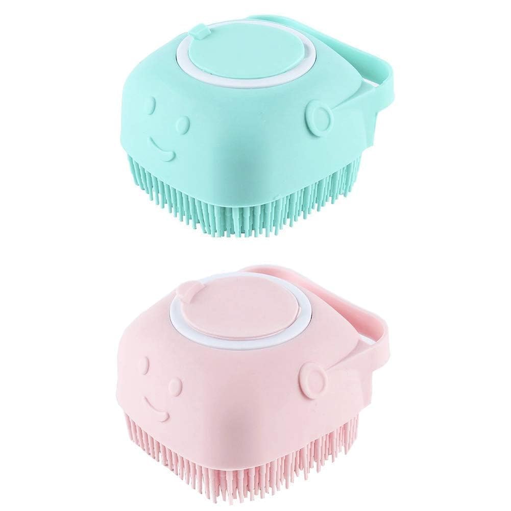 Body Scrubber With Soap Dispenser Brush (Pcs 2), Silicone Exfoliating Brushes, Soft Body Exfoliator, Bath Loofah For Babies, Kid