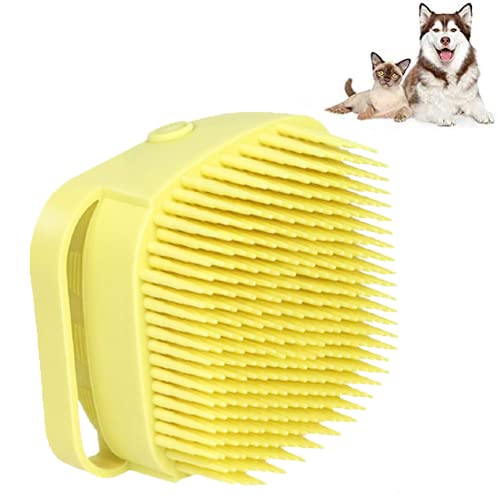 Sage Square Dog Bath Brush, Soft Silicone Rubber Dog Grooming Brush Pet Massage Brush Shampoo Dispenserfor Short Long Haired Dog