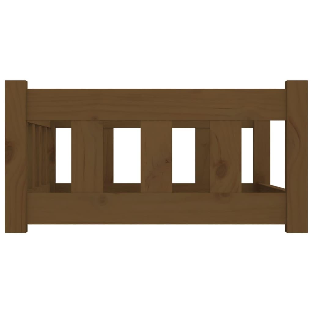 Vidaxl Solid Pinewood Dog Bed - Comfortable Pet Sofa With Supportive Sidewalls, Honey Brown, Perfect For Living Room, Bedroom, Patio - 29.7'X21.9'X11'