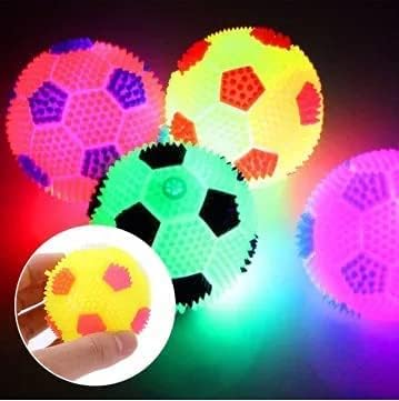 Toms Pet Super Cute, Light and Nice Looking Design,Dog Puppy Cat Pet LED Squeaky Squeaker Rubber Chew Bell Ball Fun Toys Pet Che