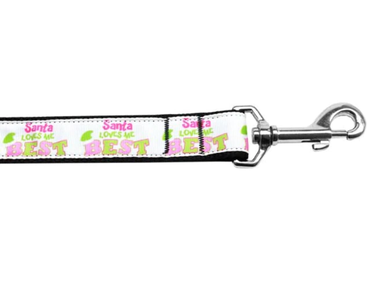 Christmas Pet Dog & Cat Nylon Collar or Leash, "Santa Loves Me Best" XS Collar