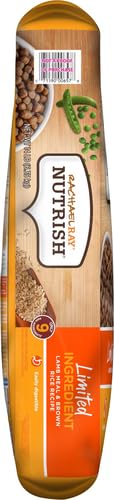Nutrish Limited Ingredient Lamb Meal & Brown Rice Recipe Dry Dog Food, 14 lb. Bag, Packaging May Vary (Rachael Ray)