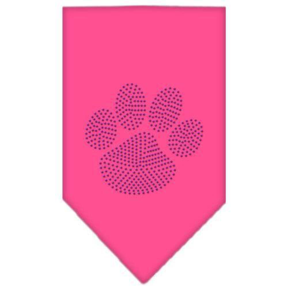Mirage Pet Products Paw Purple Rhinestone Bandana, Small, White