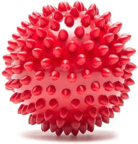 Waglet Spiky Massage Ball Dog Toy, Dental Care, Squeaker, Red