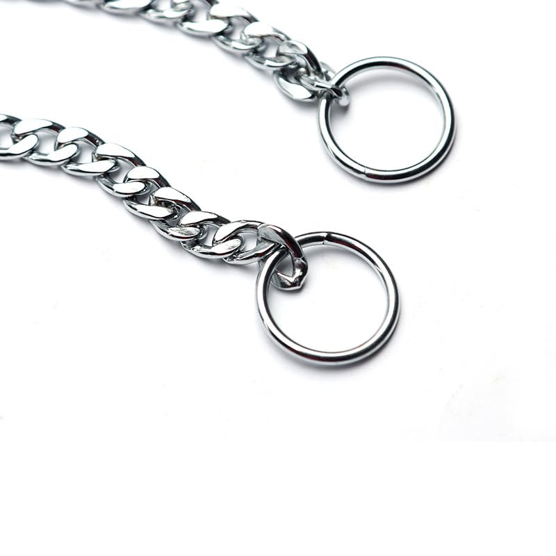 Flat Dog Chain Collars, Heavy Duty Dog Necklace Collar, For Training, Chew Proof Martingale Puppy Collars For Xxs Xs Small Mediu