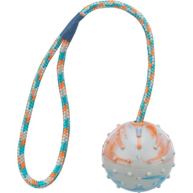 TRIXIE Natural Rubber Ball on a Rope Dog Toy