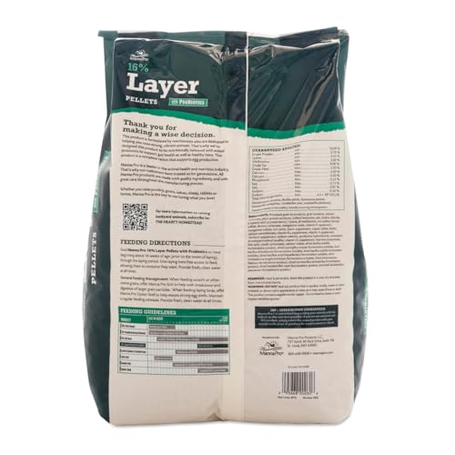 Manna Pro Layer Pellets Chicken Feed, 16% Protein Complete Feed for Laying Hens with Probiotics for Digestive Health, Nutrient-R