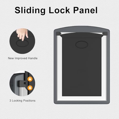 [Mavricpower] Stainless Steel Xl Dog Door With 2 Sliding Lock Panels, 2 Magenetic Flaps, Strong And Rugged, Weatherproof Pet Doo