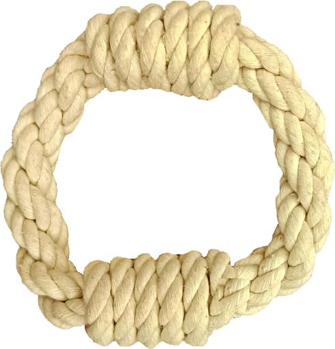 Kittupet Rope Durable Cotton Ring Rope Chew Training Fetching Cotton Chew Toys Suitable For Medium Small Breeds Single 1 Pcs