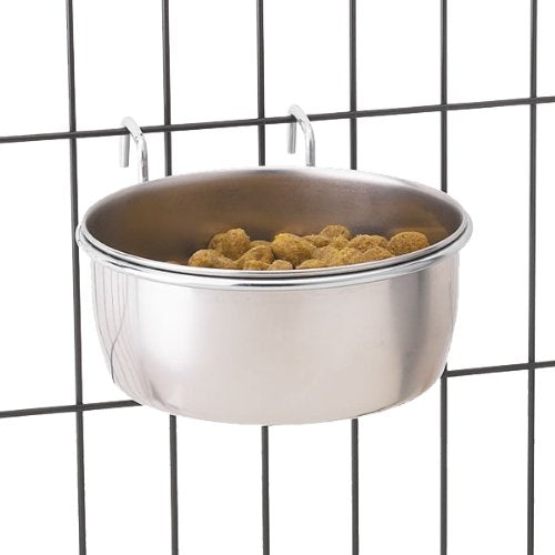 Proselect Stainless Steel Hanging Pet Cage Bowl, 26-Ounce