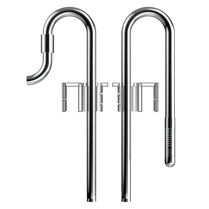 Fzone Stainless Steel Lily Pipe Inflow And Outflow Work With 16/22Mm Filter Hoses, Ideal For Aquarium Plant Tanks, With Acrylic 