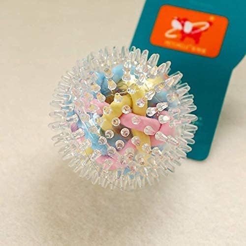 Pups&Pets Ball in Ball Chew Toys Hard Ball for Dogs Spike Hard Squeaky Rubber Chew Dog Ball in Ball Toy Cat Kitten and Puppy 1P