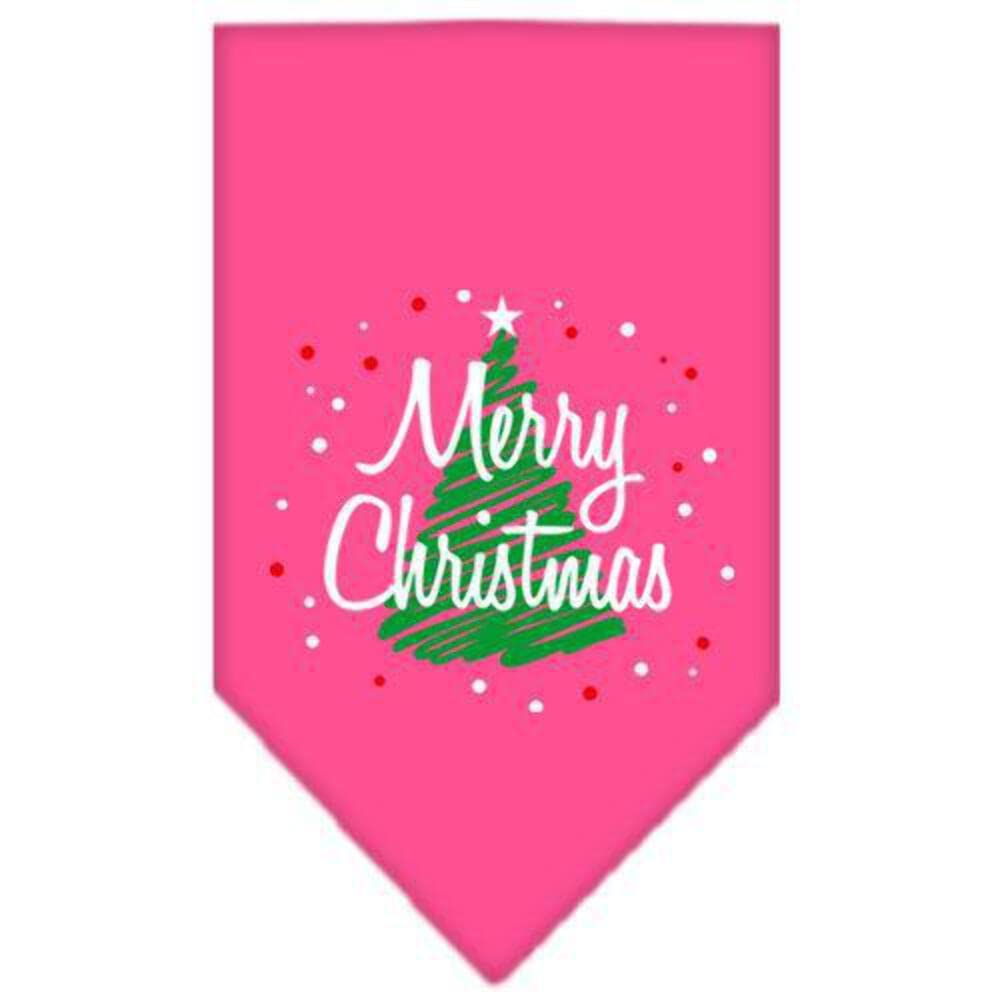 Mirage Pet Products Scribble Merry Christmas Screen Print Bandana for Pets, Small, Black