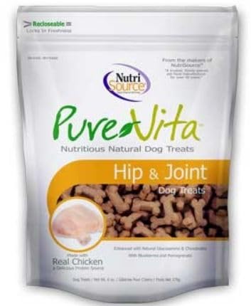 Pure Vita Hip And Joint Dog Treats With Real Chicken, 6 Ounces (3-Pack)