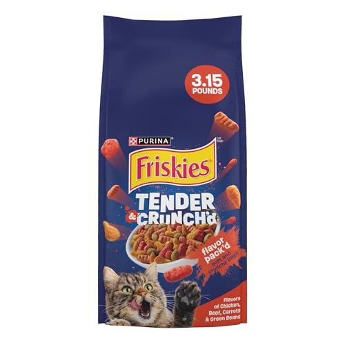 Purina Friskies Tender and Crunchd With Flavors of Chicken, Beef, Carrots and Green Beans - (Pack of 4) 3.15 lb. Bags