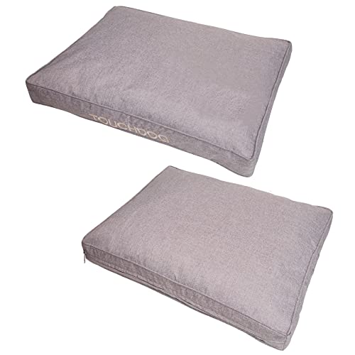 Touchdog 'Hushky' Water-Resistant Premium Rectangular Raised Dog Mat, Medium, Grey