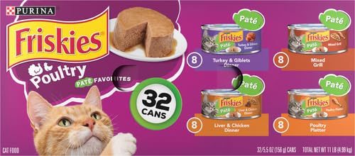 Friskies Classic Pate Poultry Favorites Cat Food Variety Pack, 11 lb