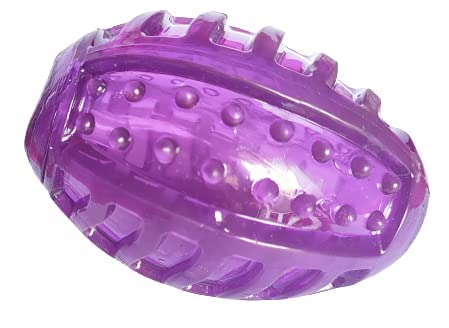 Woofy Durable Natural Rubber Hard Spiked Rugby Ball Toy Ideal For Playing And Chewing Medium And Small Dogs  Pack Of 1 (Color M