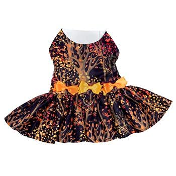 Fall Leaves Harness Dress With Matching Leash (Large)