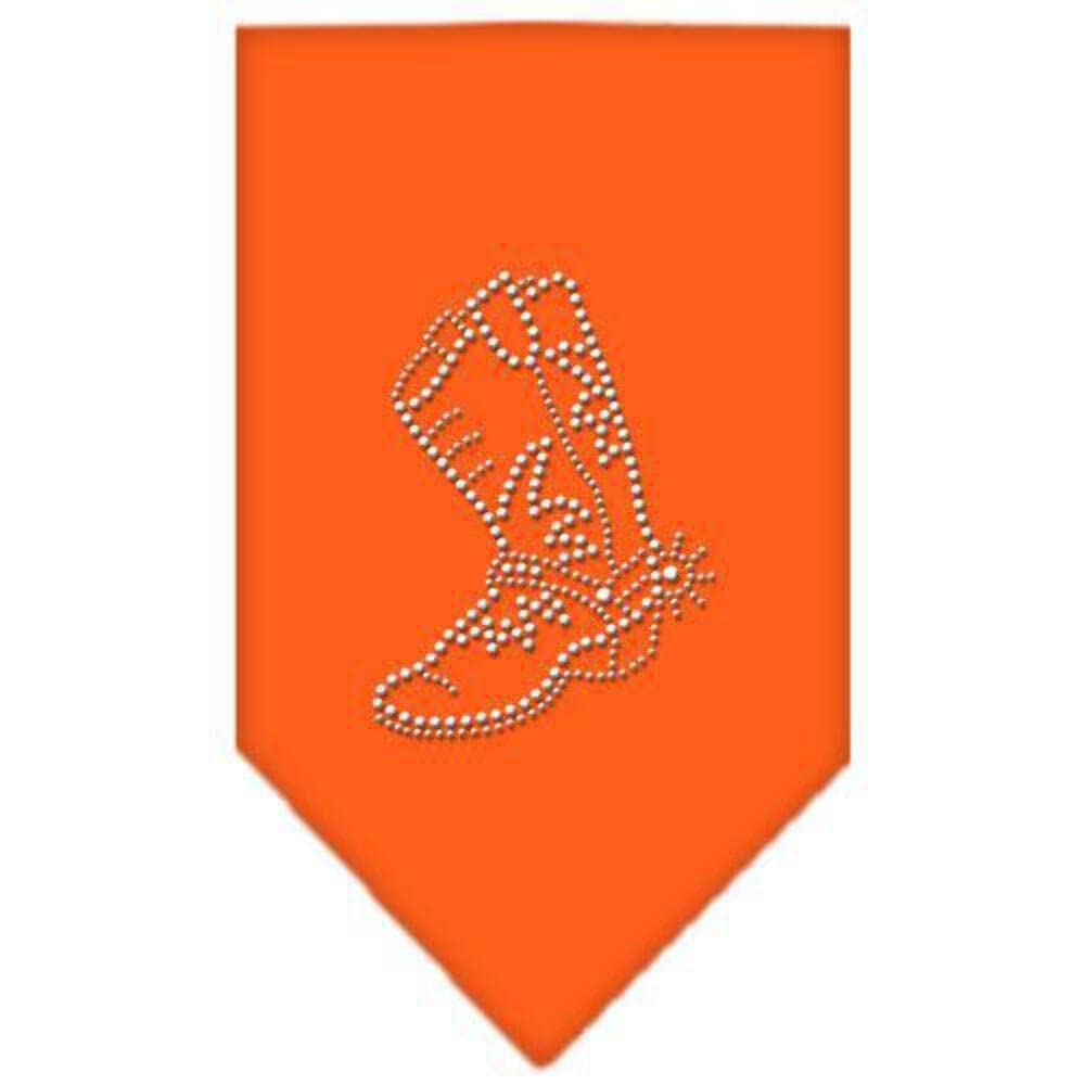 Mirage Pet Products Boot Rhinestone Bandana, Large, Orange