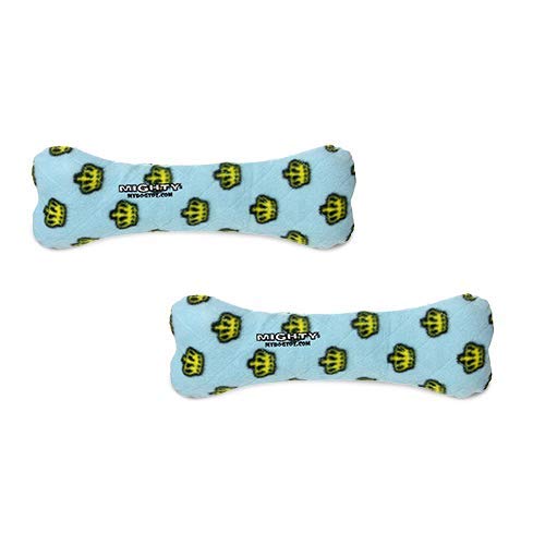 Mighty- No Stuff Bone - Squeaky Plastic Core. 2-In-1 Toy. Made Durable, Strong & Tough. Interactive Play (Tug, Toss & Fetch). It