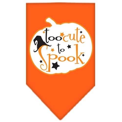 Mirage Pet Products 66-141 LGOR Too Cute to Spook Screen Orange Print Bandana, Large