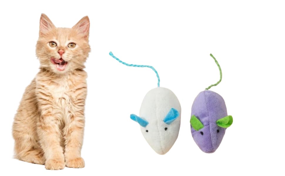 Bohobark Soft Cute Pet Cat Colorful Small Fun Interactive Plush Mice Toys Mouse Toys For Indoor Cats With Catnip