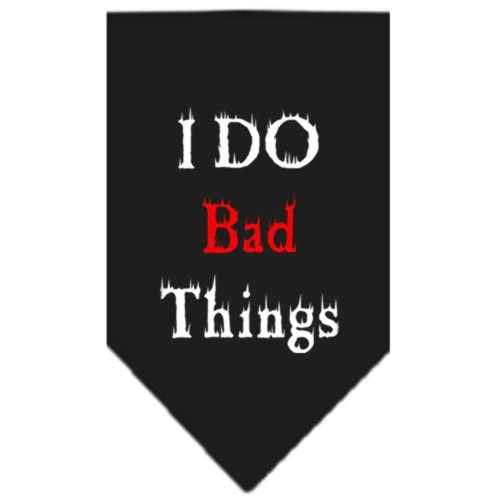 Mirage Pet Products I Do Bad Things Screen Print Bandana for Pets, Small, White