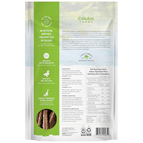 Caledon Farms Chewy Duck Sticks Dog Treats, No Additives, Preservatives Free, 7.76 Ounces