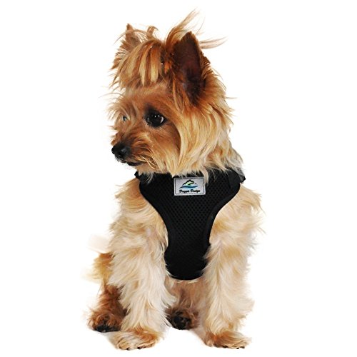 Doggie Design Wrap And Snap Choke Free Lightweight Dog Harness - Black (S)