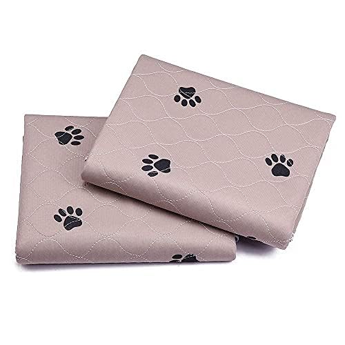 SincoPet Washable Dog Pee Pads, Large 36x36 Inch, Reusable Waterproof Fabric, Brown, Model SCGD2P36X36, Includes Puppy Grooming Gloves