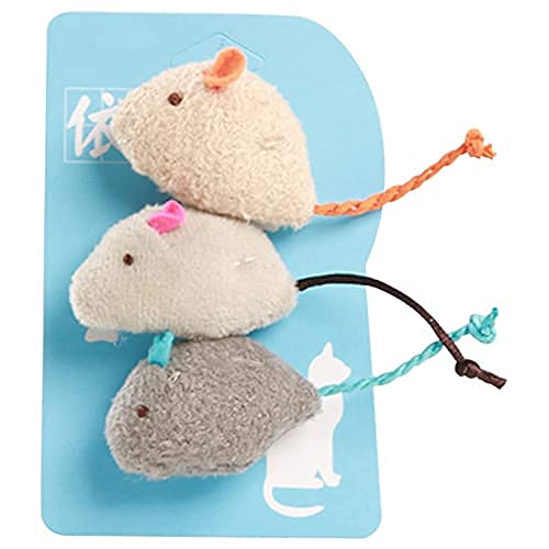 Psk Pet Mart Cat Mouse Toy Stuffed 3Pcs Novelty Biteproof Pet Catnip Toy Kitten Interactive Toy Chewing Biting Hunting Chasing A