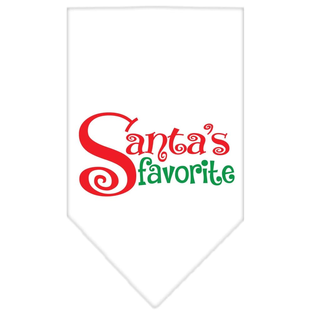 Christmas Pet and Dog Bandana Screen Printed, Santa's Favorite Yellow Small